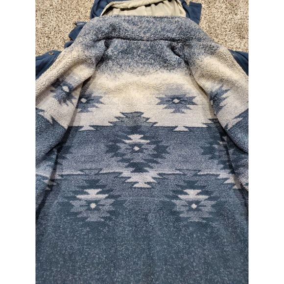 Vintage Cabelas Womens Outerwear Aztec Lined Sherpa Jacket Size L Blue - Picture 5 of 7